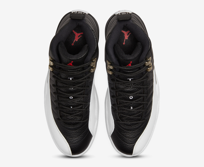 Jordan - AIR JORDAN 12 RETRO 'WHITE/BLACK-VARSITY RED' - VegNonVeg