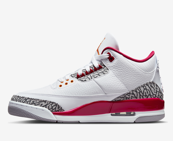 Jordan - AIR JORDAN 3 RETRO 'WHITE/LIGHT CURRY/CARDINAL RED' - VegNonVeg