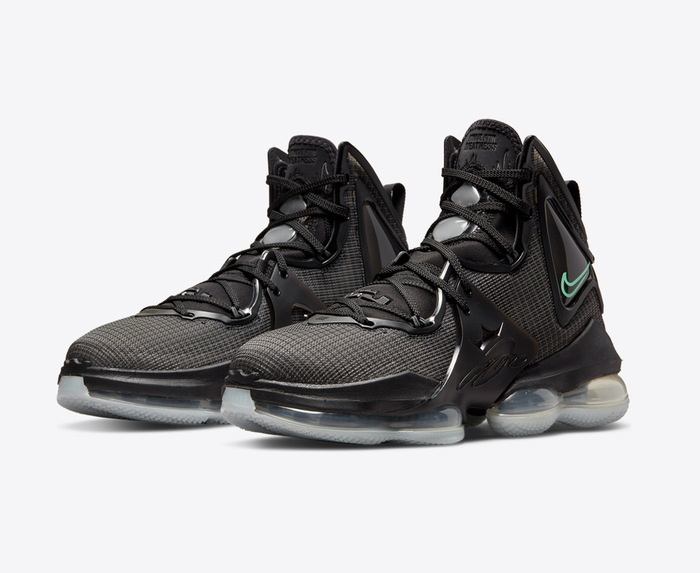 Nike LEBRON XIX BLACK GREEN GLOW ANTHRACITE VegNonVeg