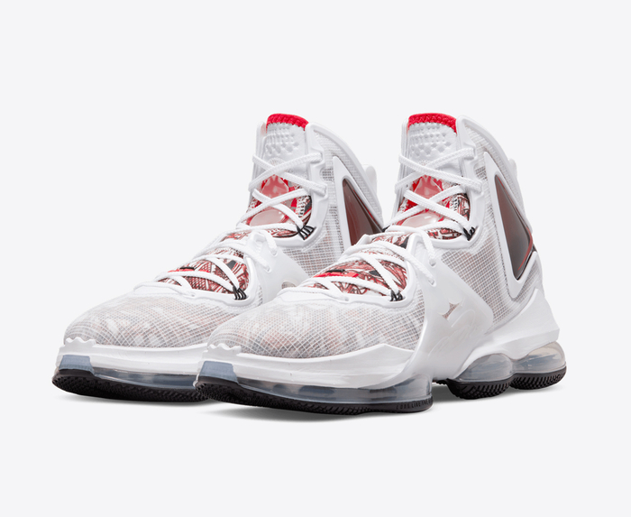 Nike - LEBRON XIX 'WHITE/UNIVERSITY RED/BLACK' - VegNonVeg