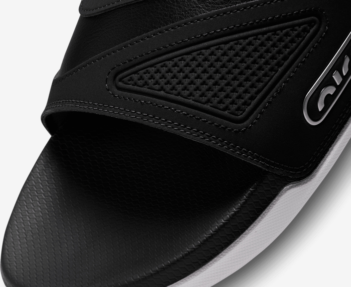 Nike - AIR MAX CIRRO SLIDE 'BLACK/BLACK-METALLIC SILVER-WHITE' - VegNonVeg