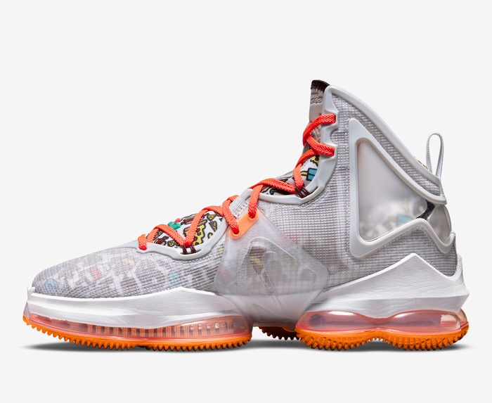 Orange and sale grey lebrons