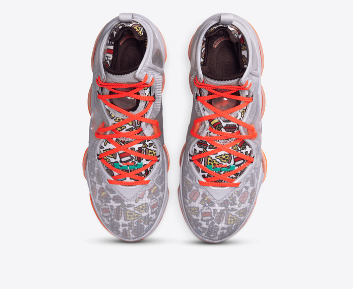 Grey and orange lebrons hotsell