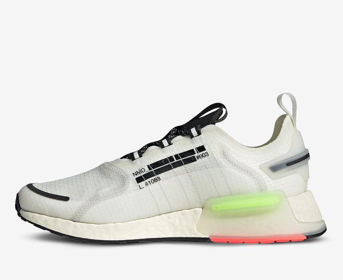 Adidas Originals - NMD_R1 V3 'CRYSTAL WHITE/CORE BLACK/SIGNAL GREEN' -  VegNonVeg