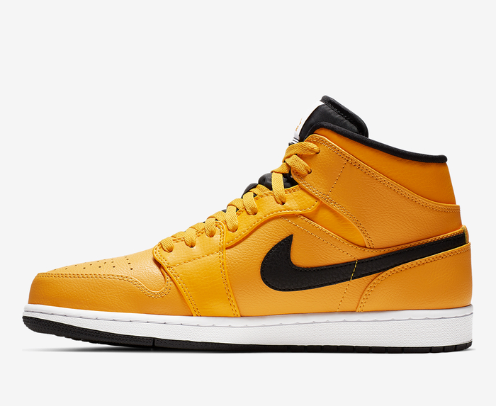 Jordan - AIR JORDAN 1MID 'UNIVERSITY GOLD/BLACK-WHITE-GYM RED' - VegNonVeg