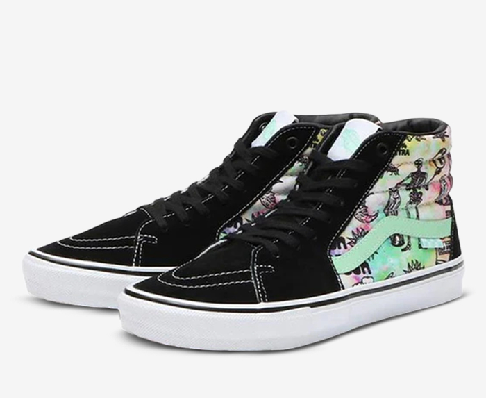 Vans - SKATE SK8-HIGH SHROOM DOOM 'BLACK/GREEN ASH' - VegNonVeg