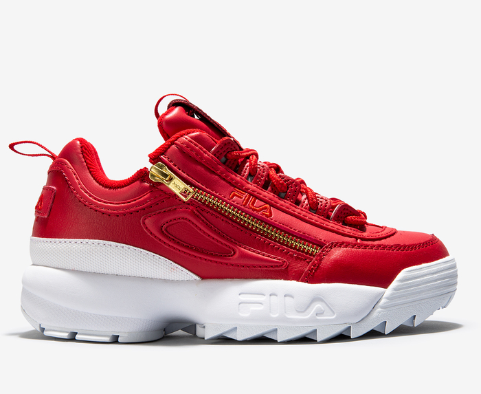 Fila - DISRUPTOR II ZIPPER 'RED/WHITE/METALLIC GOLD' - VegNonVeg