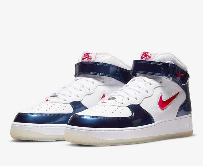 Nike AIR FORCE 1 MID QS NAVY-WHITE' -