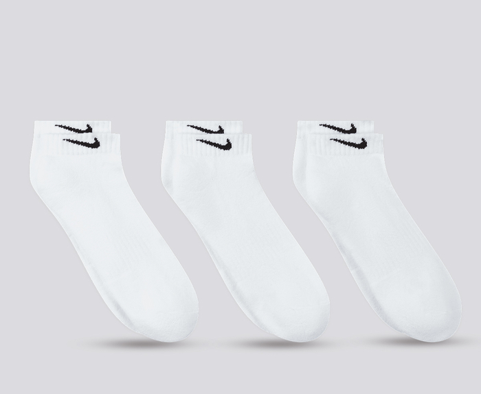 Nike - U NK EVERYDAY CUSH LOW SOCKS 3PR 'WHITE/BLACK' - VegNonVeg