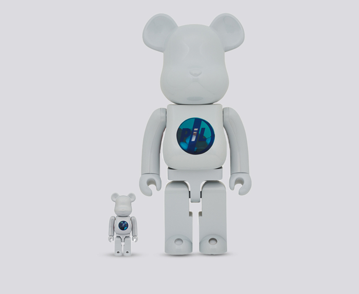 MEDICOM - BE@RBRICK PIL CHROME VER. 100% & 400% SET 'WHITE