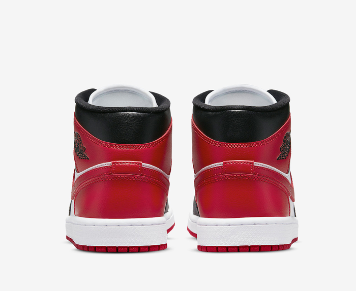 Jordan - AIR JORDAN 1 MID 'BLACK/GYM RED/WHITE' - VegNonVeg