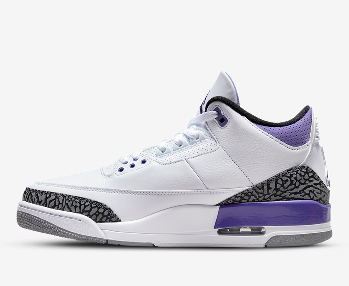 Jordan - AIR JORDAN 3 RETRO 'WHITE/BLACK/DK IRIS/CEMENT GREY' - VegNonVeg