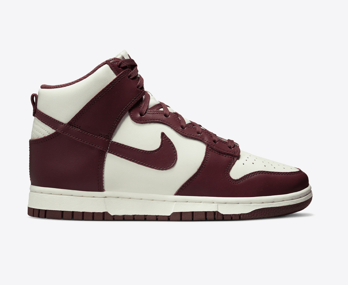 Nike - W NIKE DUNK HIGH 'BURGUNDY CRUSH/BURGUNDY CRUSH-SAIL' - VegNonVeg