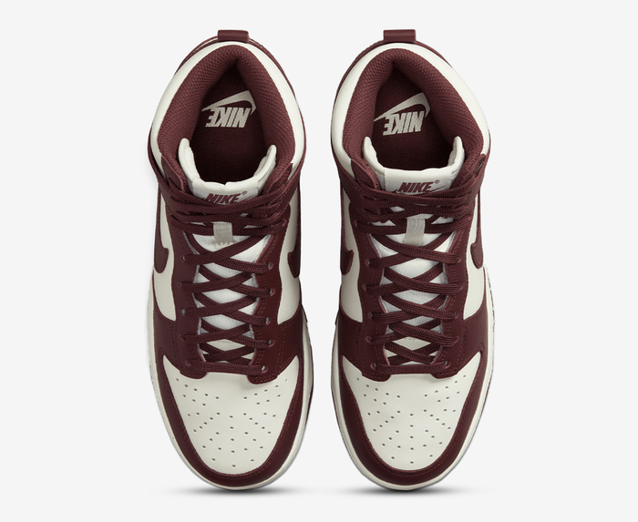 Nike - W NIKE DUNK HIGH 'BURGUNDY CRUSH/BURGUNDY CRUSH-SAIL' - VegNonVeg