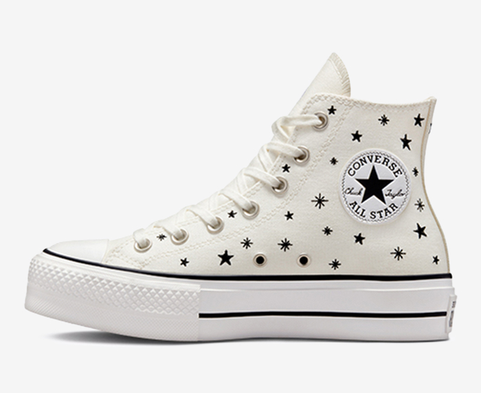 Converse - CHUCK TAYLOR ALL STAR LIFT HI 'EGRET/BLACK/MOONSTONE VIOLET ...