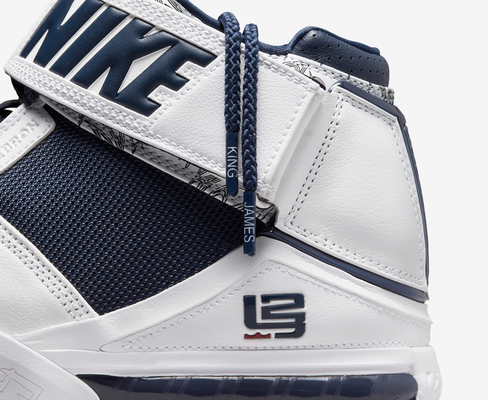 Nike ZOOM LEBRON II WHITE MIDNIGHT NAVY VARSITY CRIMSON VegNonVeg