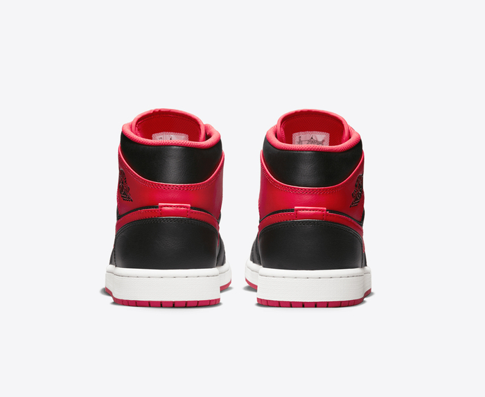 Jordan - AIR JORDAN 1 MID 'BLACK/FIRE RED-WHITE' - VegNonVeg