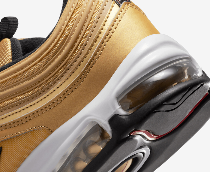 Nike - AIR MAX 97 OG 'METALLIC GOLD/VARSITY RED-BLACK-WHITE' - VegNonVeg