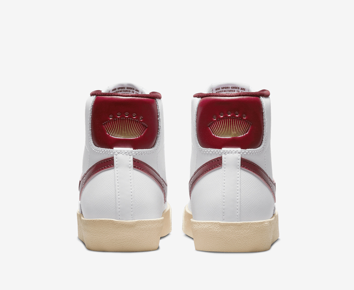 Nike - BLAZER MID '77 SE 'WHITE/TEAM RED-MUSLIN-MTLC GOLD STAR' - VegNonVeg