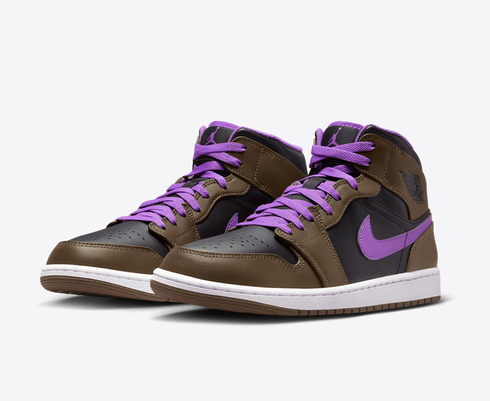 Jordan - AIR JORDAN 1 MID 'PALOMINO/WHITE-WILD BERRY' - VegNonVeg