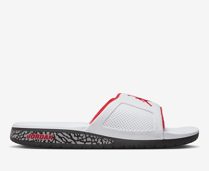 Jordan flip flops online red