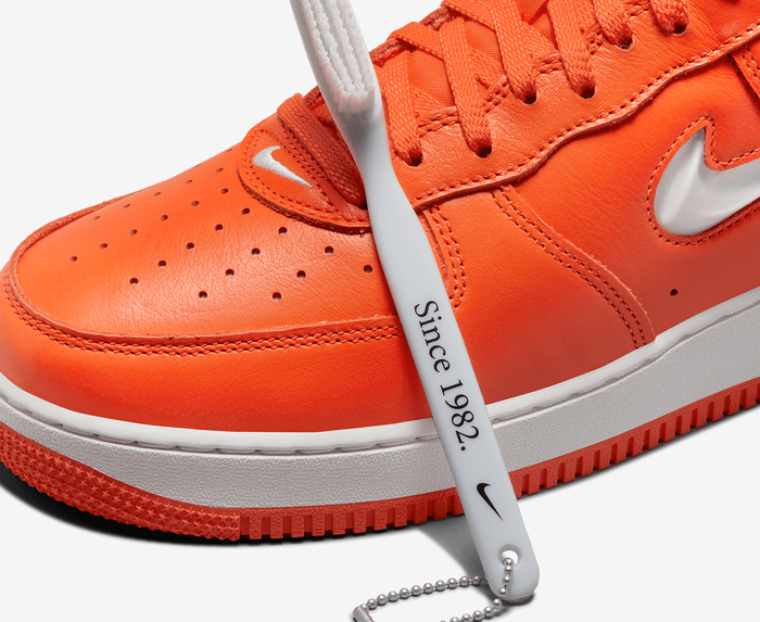 Nike Air Force 1 White Custom 'Orange Swoosh' Edition