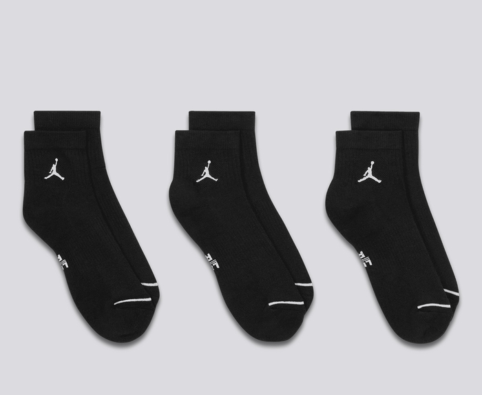 Jordan - JORDAN EVERYDAY CUSH POLY ANKLE SOCKS 3 PAIRS 'BLACK/WHITE ...