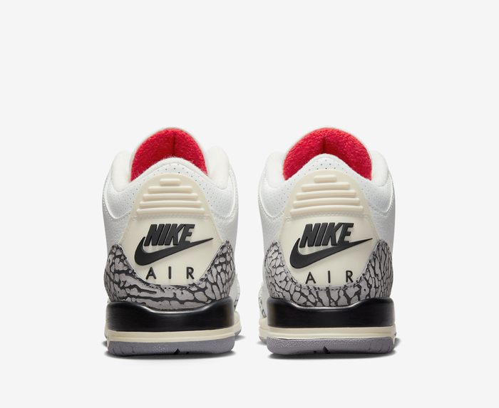 Jordan - AIR JORDAN 3 RETRO GS 'SUMMIT WHITE/FIRE RED-BLACK-CEMENT GREY ...