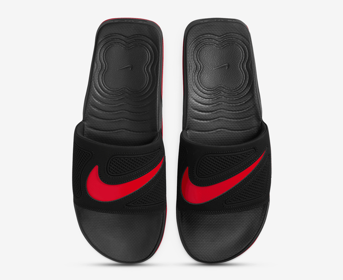 Nike slides with red logo new arrivals