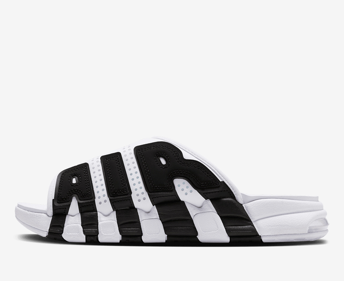 Nike - AIR MORE UPTEMPO SLIDE 'WHITE/VARSITY RED-BLACK' - VegNonVeg