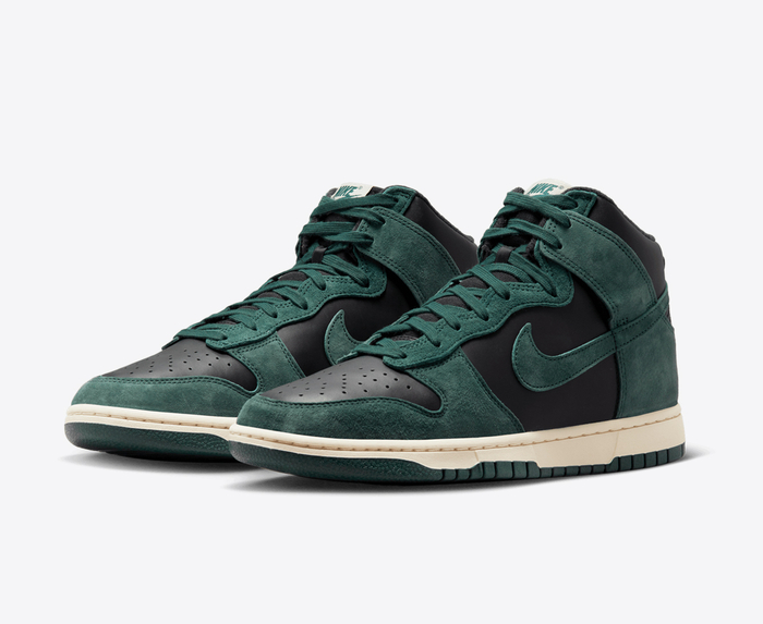 Nike - DUNK HI RETRO PRM 'BLACK/FADED SPRUCE-BLACK-LIGHT CREAM' - VegNonVeg