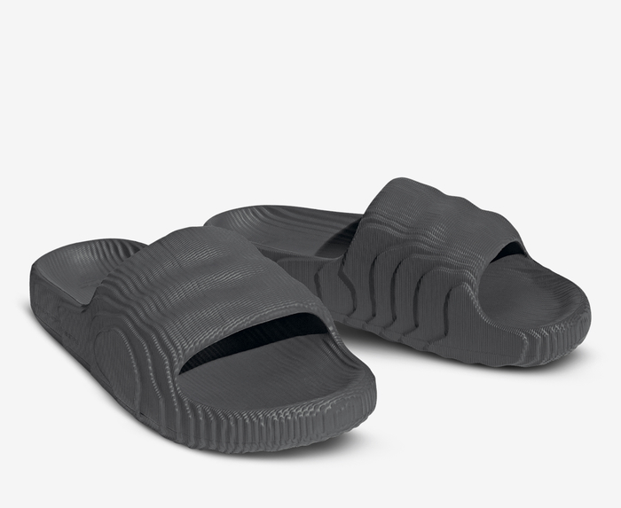 Adidas Originals ADILETTE 22 GREY FIVE CORE BLACK VegNonVeg