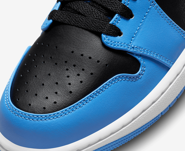 Jordan - AIR JORDAN 1 MID 'UNIVERSITY BLUE/BLACK-WHITE' - VegNonVeg