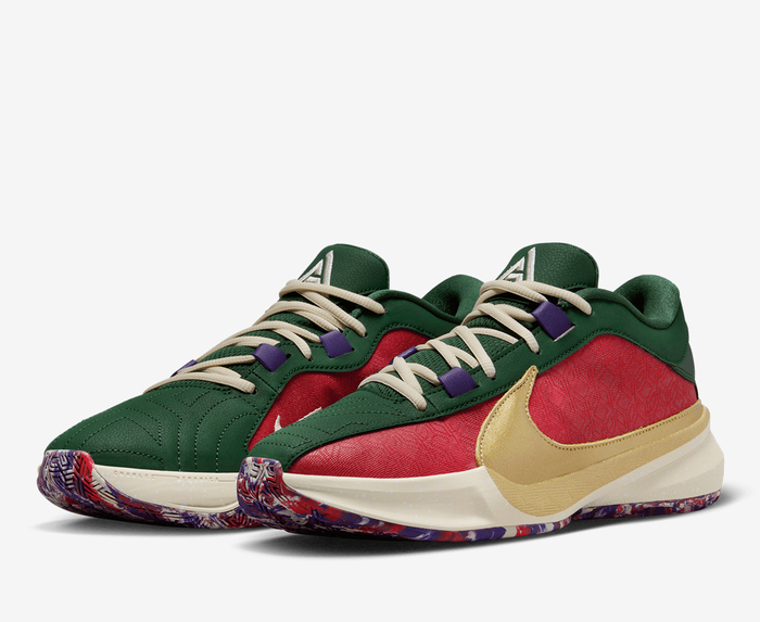 Nike - ZOOM FREAK 5 EP 'GYM RED/METALLIC GOLD-FIR-COURT PURPLE' - VegNonVeg