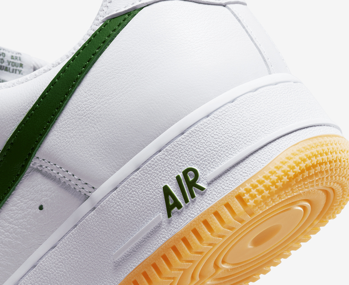 Nike - AIR FORCE 1 LOW RETRO 'WHITE/FOREST GREEN-GUM YELLOW' - VegNonVeg