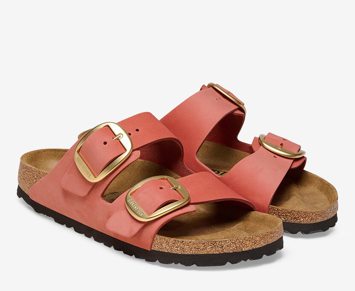 Red best sale leather birkenstocks