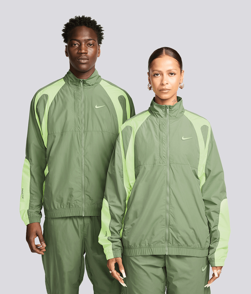 Nike X NOCTA CS TRACK WOVEN JACKET OIL GREEN LIGHT LIQUID LIME VegNonVeg