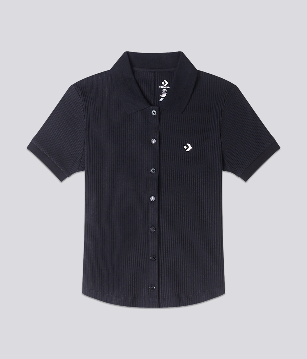 Black polo fashion button up