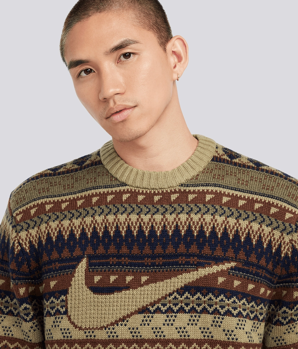 【NIKE】 AS M NL FAIR ISLE CREW SWEATER NEUTRAL OLIVE NIKE AS M NL FAIR ISLE CREW SWEATER NEUTRAL OLIVE （ナイキ