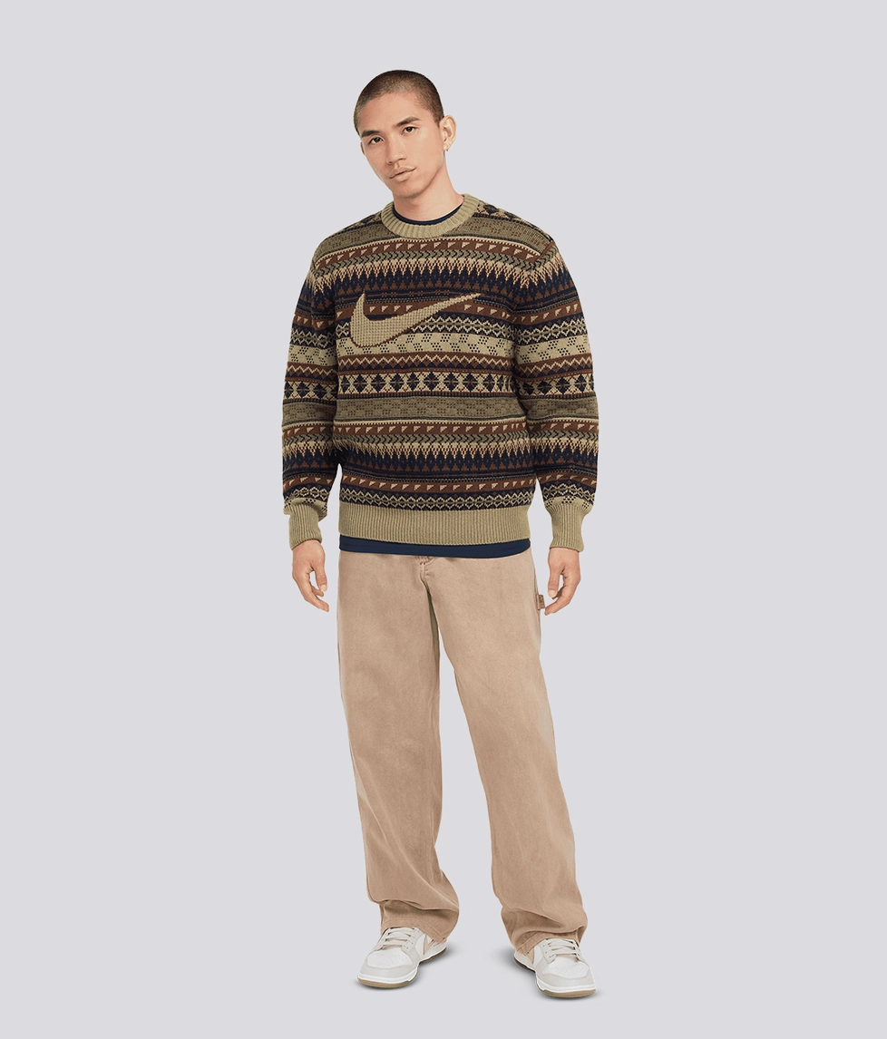 Nike - NIKE LIFE FAIR ISLE CREW SWEATER NEUTRAL OLIVE l Buy
