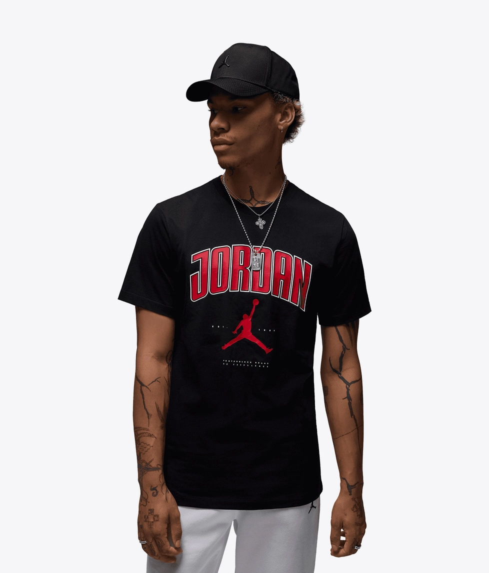 Jordan - JORDAN CITY 88 SHORT SLEEVE CREW TEE BLACK/GYM RED