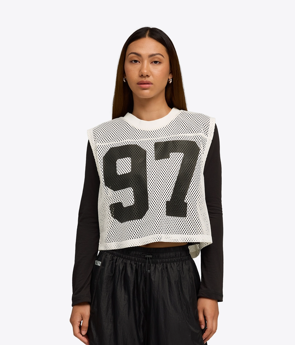 Puma - Puma X Rose Relaxed Mesh Top Warm White |Buy Women's Tee