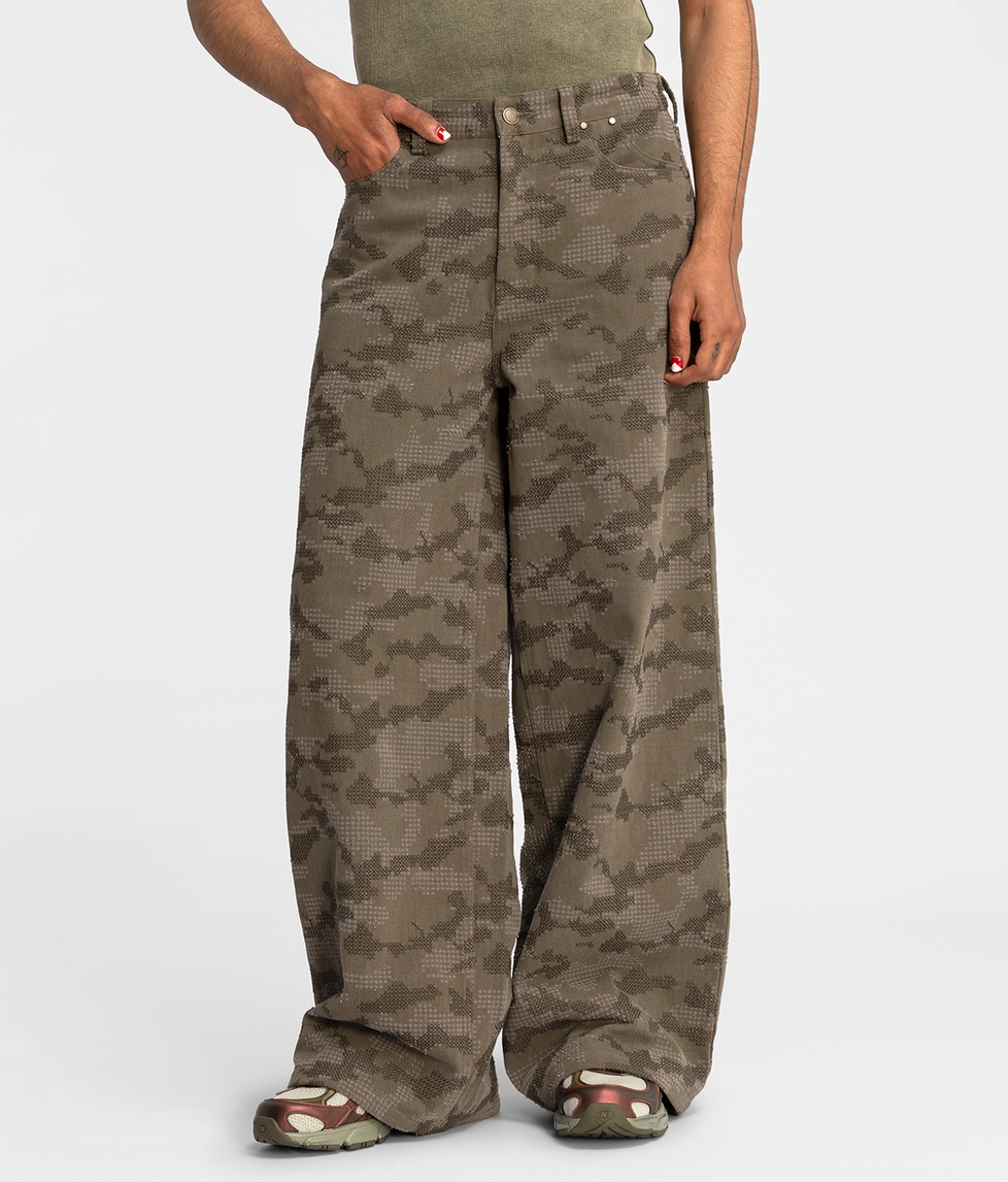 VegNonVeg - Distressed Camo Jeans - VegNonVeg