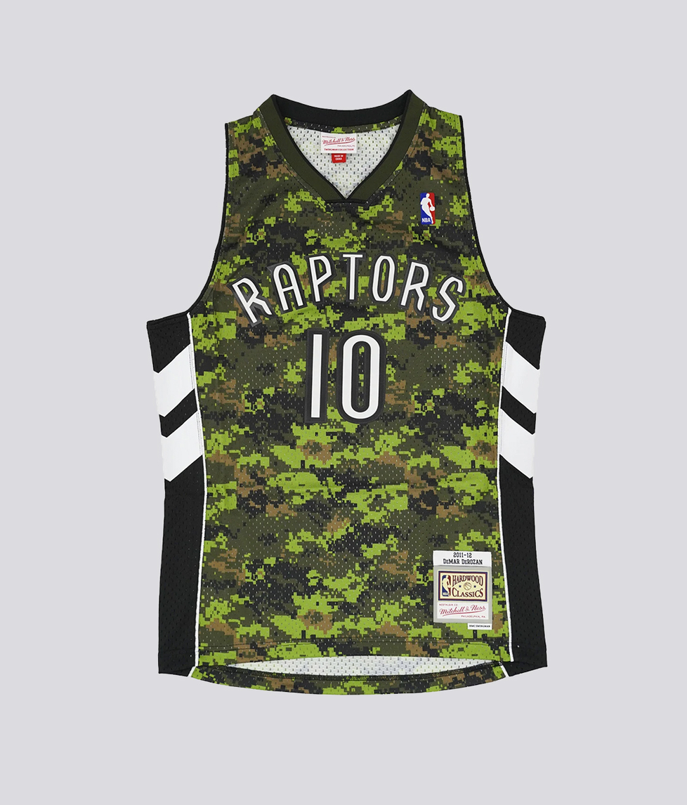 Mitchell Ness DEMAR DEROZAN TORONTO RAPTORS 11 12 HWC SWINGMAN JERSEY CAMO GREEN CAMO VegNonVeg