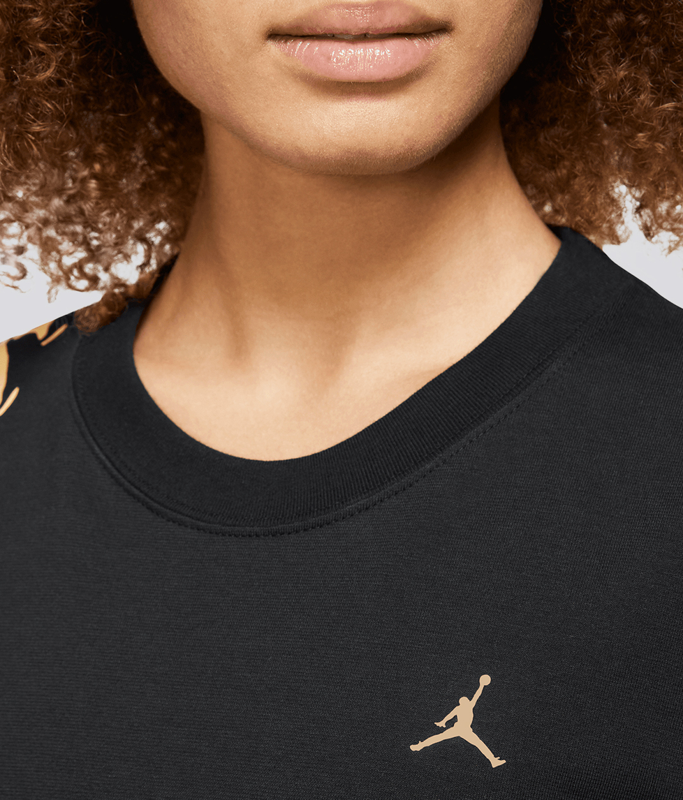 Black fashion and gold jordan shirt womens