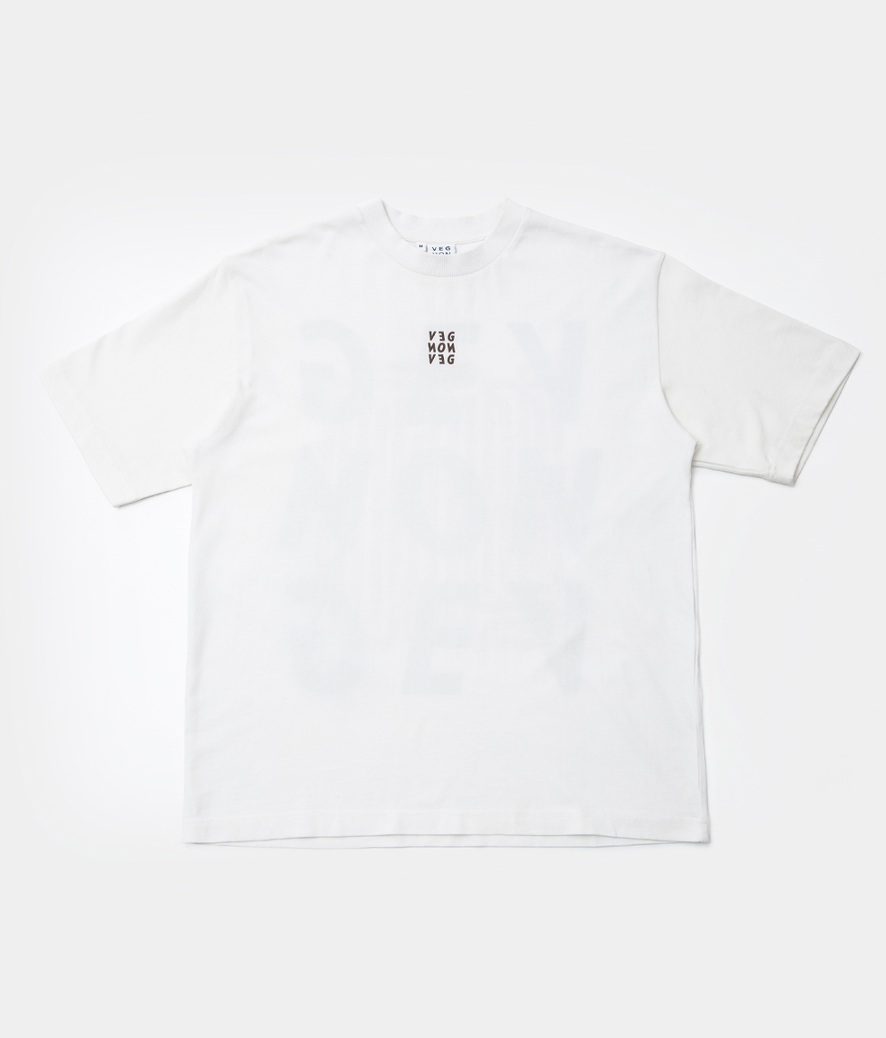 VegNonVeg - NEW ERA 'JUMBLE' T-SHIRT 'WHITE' - VegNonVeg